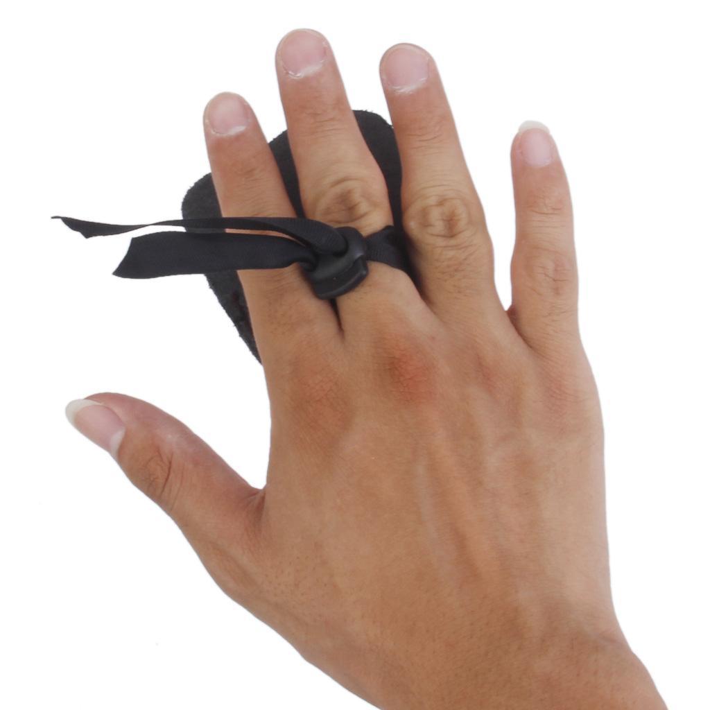 3-4pack Magideal Cow Leather Protection Finger Tab Shooting Archery Glove Black