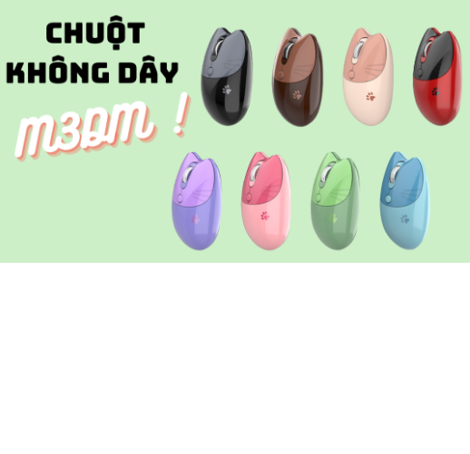 Chuột không dây Bluetooth MOFII M3DM (Đen/Xanh dương/ màu Coffee/xanh lá/ Trà sữa/Hồng/Tím/Đỏ) - Hàng Chính Hãng