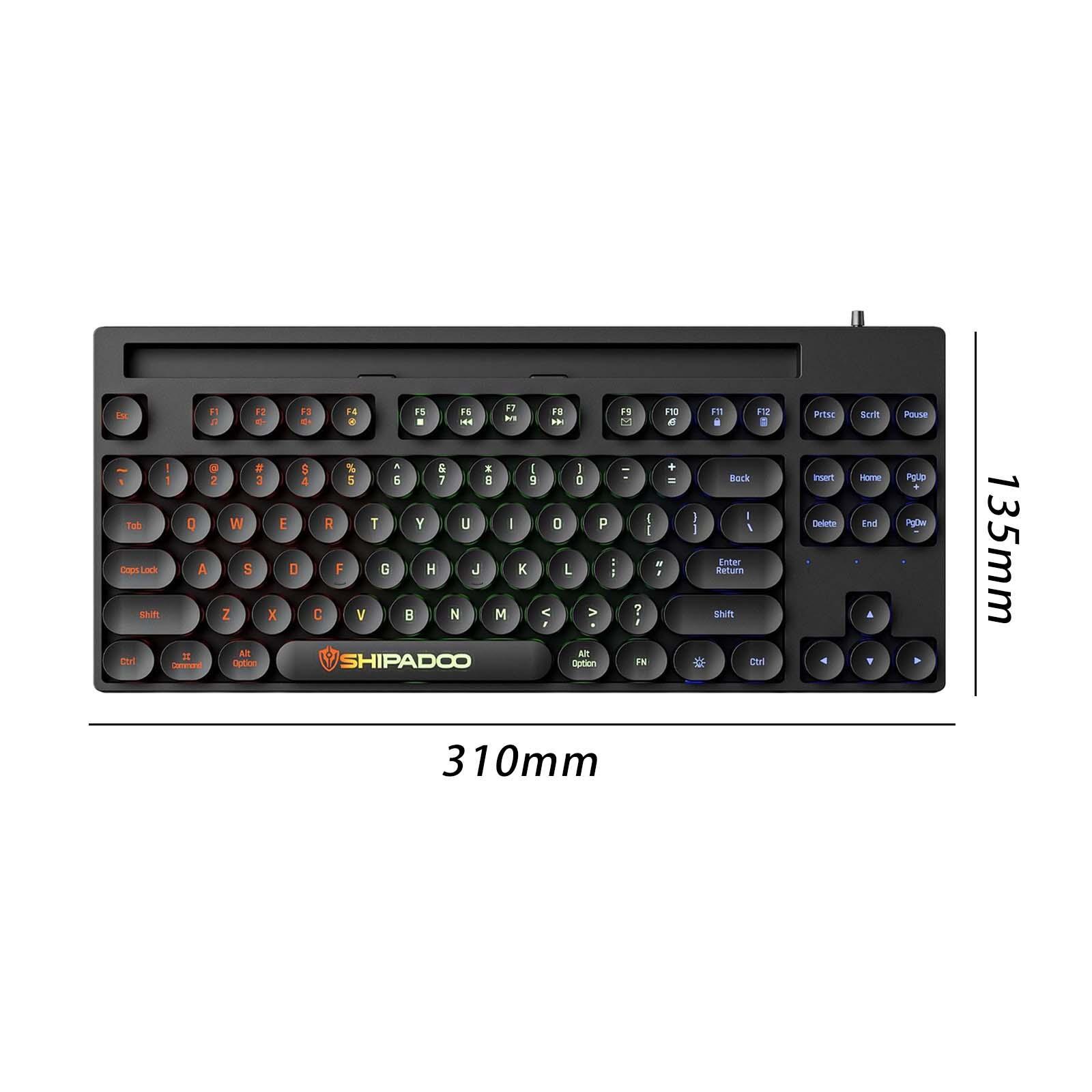 Mechanical Gaming Keyboard Rainbow Backlit for Gamer Office Worker Desktop