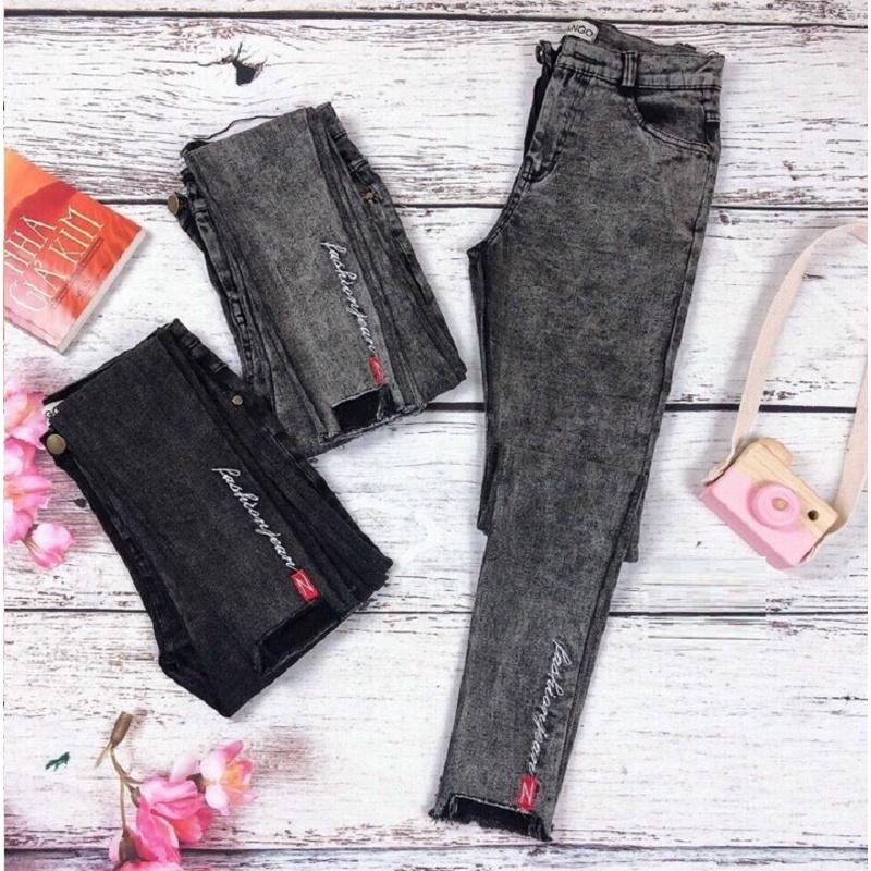 Quần Bò Nữ Kaki Thun Giả Jean Co Dãn Mạnh, Mặc Thoải Mái - BT Fashion