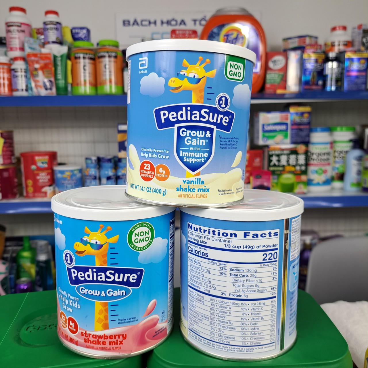 Sữa Pediasure Mỹ Grow & Gain 400g hương Dâu tăng cân tăng chiều cao cho trẻ từ 2-10 tuổi