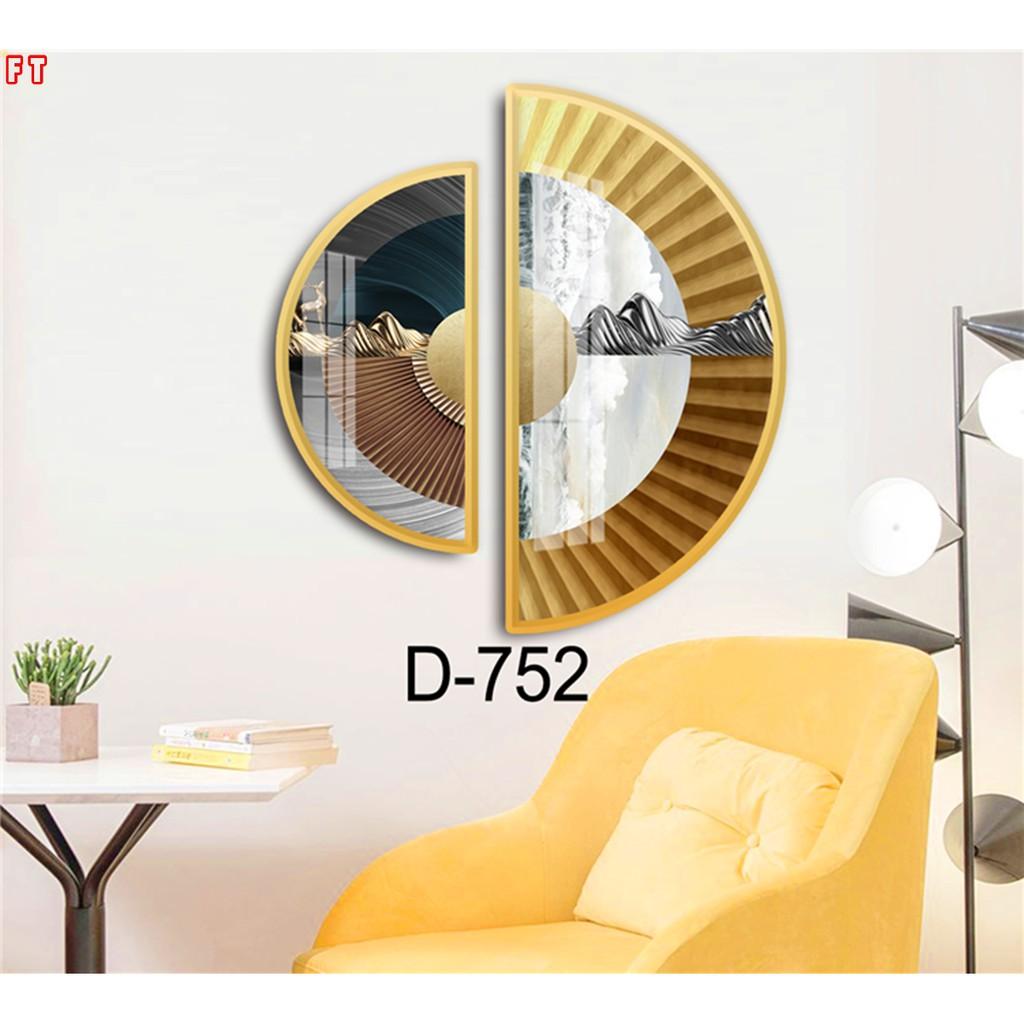 Siêu phẩm tranh tròn tranh tráng gương cao cấp hình bán nguyệt