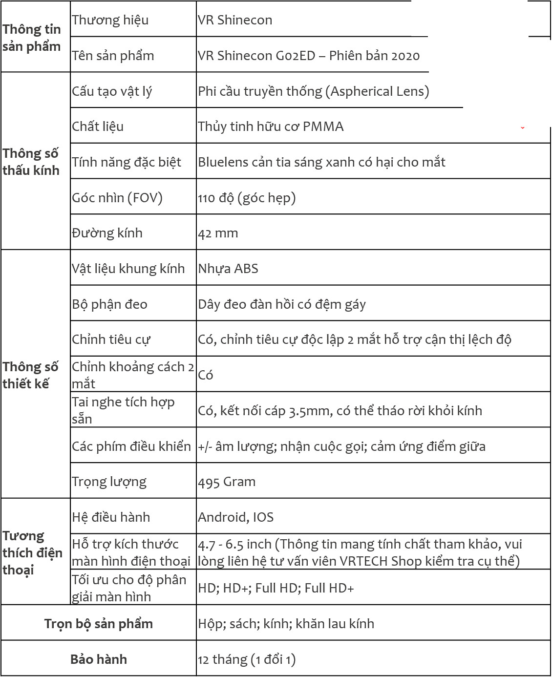 Kính thực tế ảo Vr Shinecon G02ed phiên bản 8.0 - Hàng nhập khẩu