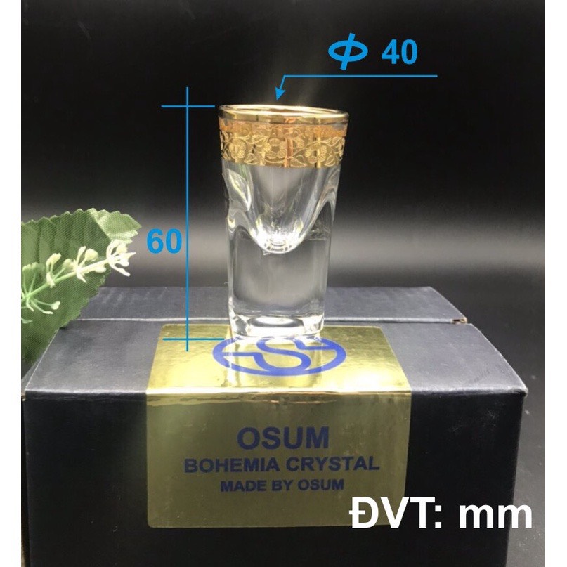 Bộ Ly Uống Rượu Thủy Tinh Pha Lê Cao Cấp Chạm Khắc Vàng Tinh Sảo Sang Trọng