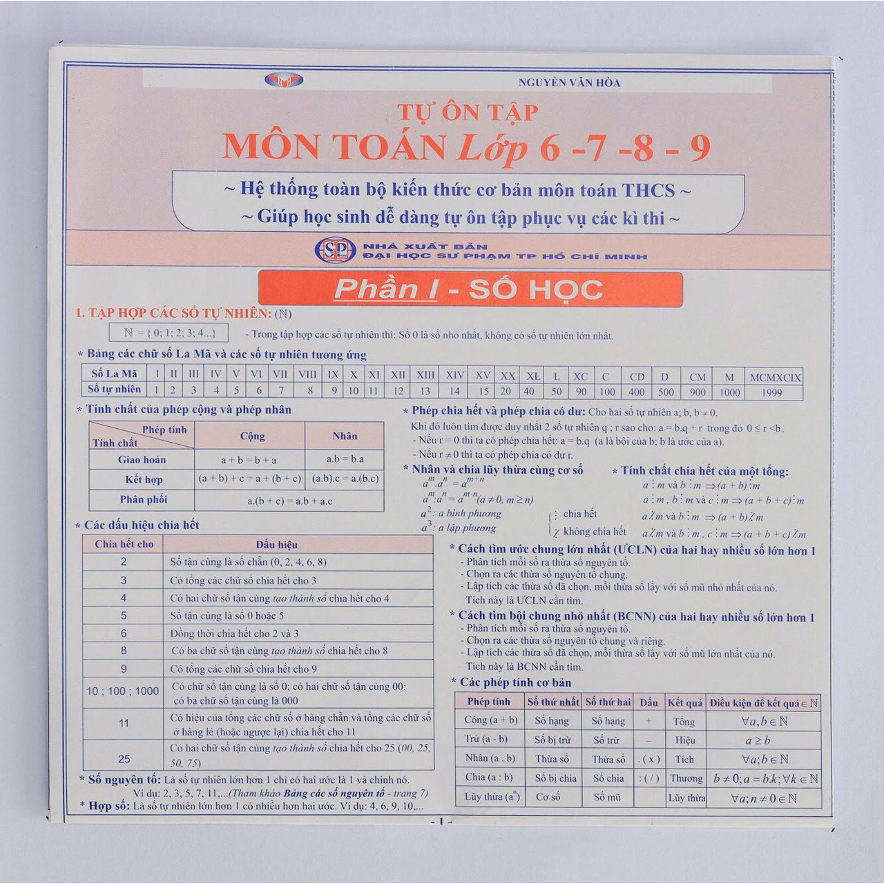 Tự ôn tập môn Toán lớp 6-7-8-9 (2 bản/ gói)