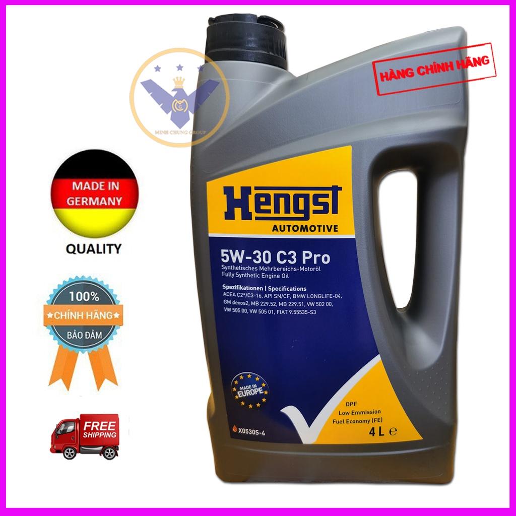 COMBO 2 can dầu nhớt ô tô cao cấp tổng hợp Hengst C3 PRO 5W-30 can 4L - Germany