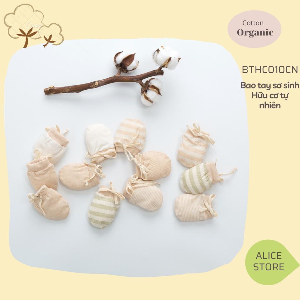 Bao tay sơ sinh COTTON HỮU CƠ TỰ NHIÊN không chất tẩy nhuộm , Găng Tay BaoBao Chống Xước Mặt Trẻ Em