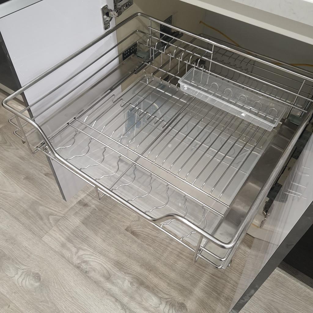 Giá Úp Bát Đĩa Tủ Bếp Dưới INOX304 Nan Tròn Hàng Chính Hãng