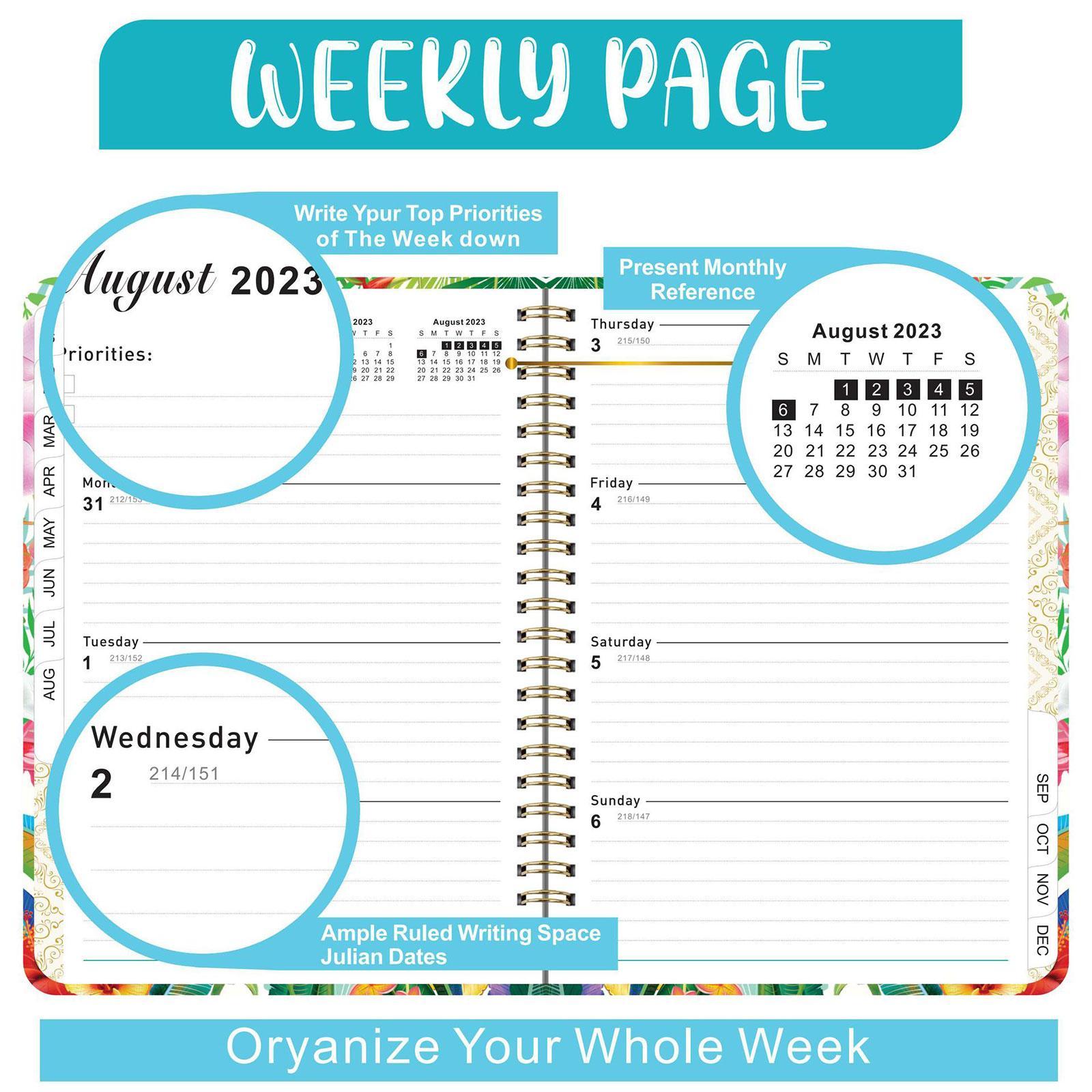 Schedule Planner 71 Page with 2 Bookmarks Agenda 2023 Planner for School