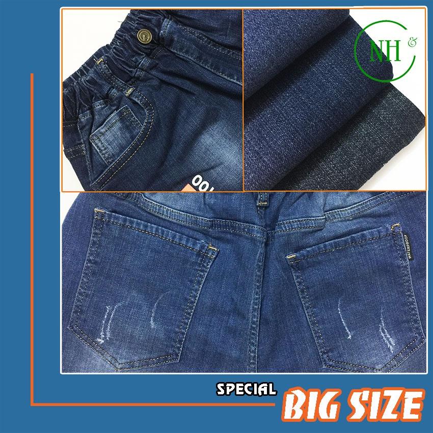 Quần short cho bé trai SIZE ĐẠI từ 35kg đến gần 70kg, quần short jean co giãn lưng thun - NH Shop