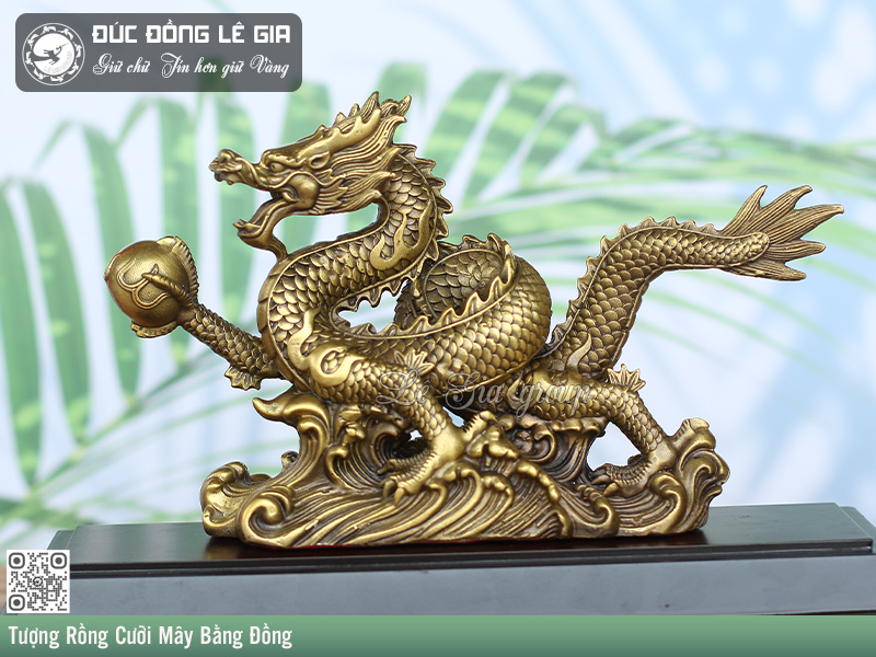 Tượng Rồng Cưỡi Mây Bằng Đồng