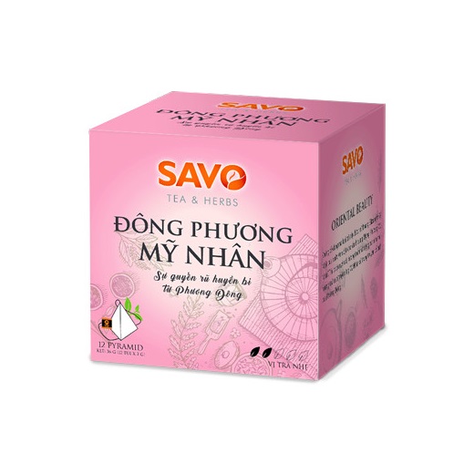 Trà SAVO Đông Phương Mỹ Nhân (Oriental Beauty Tea) - Hộp 12 Túi x 2g (Pyramid)