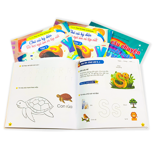 Combo 8 sách Tiền Tiểu học gồm Toán và Tiếng Việt cho bé 4-6 tuổi có App Bài Giảng cho bé sẵn sàng bước vào lớp 1