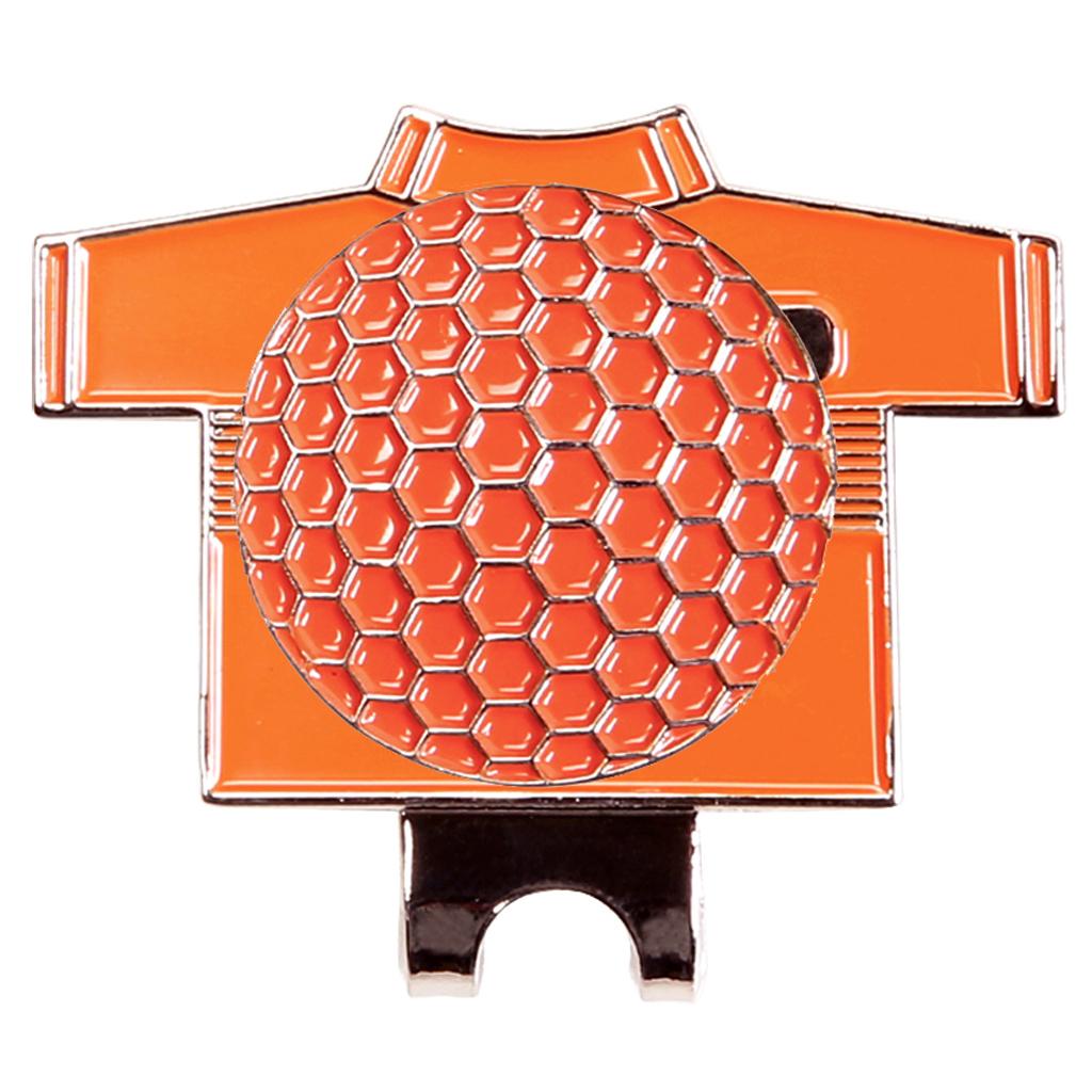 Golf Hat Clip with Detachable Magnetic Golf Ball Marker Shirt Design Orange