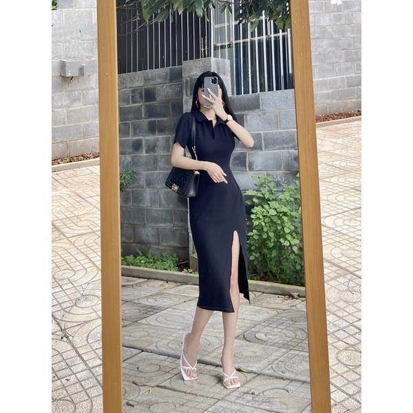 Đầm body Xẻ Basic 3 Màu Xịn Sò