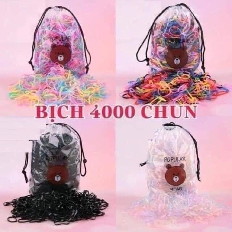 Dây Chun Buộc Tóc Cho Bé Tặng Kèm Túi Gấu Siêu Xinh (Set 4000 Sợi) Shop Kho Tổng VP88