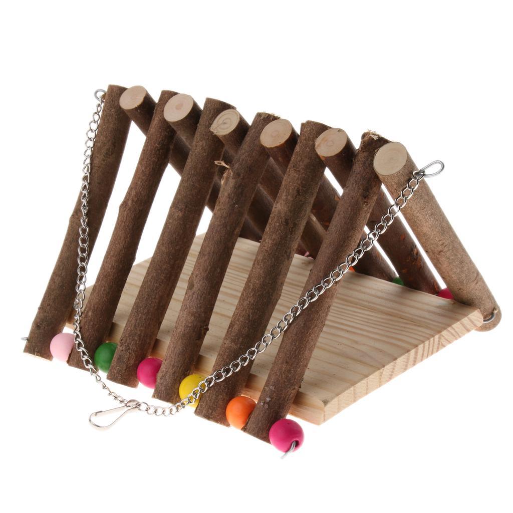 Hamster Swing Wooden Toy Hammock Small Animal Platform Animal Cage Toy