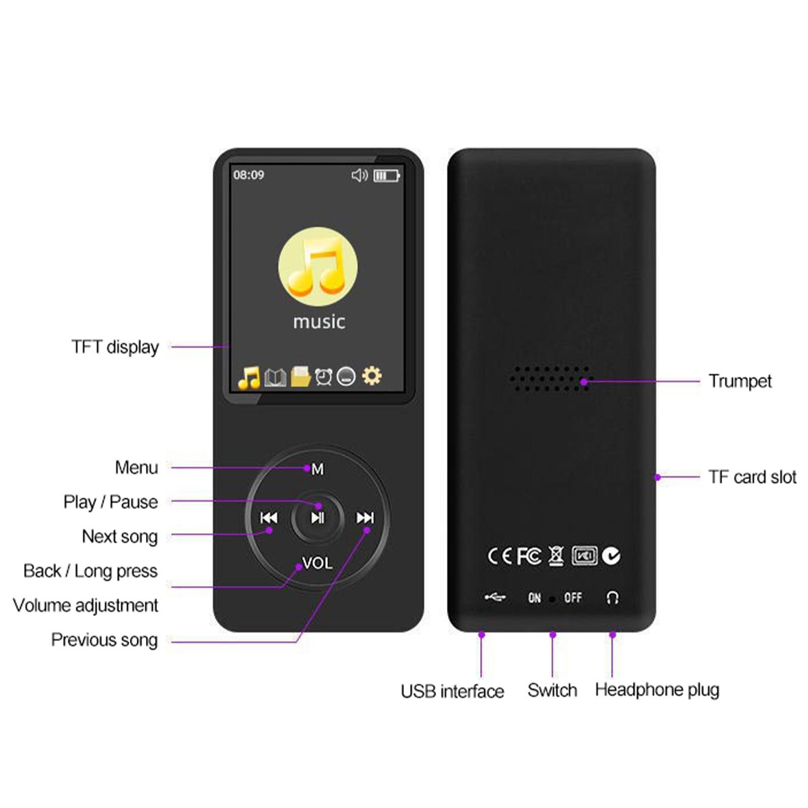 Bluetooth Music MP3 MP4 Player Press Button Switch for Sports