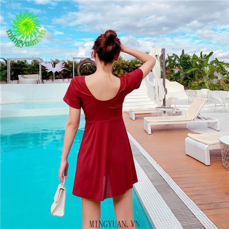 New conservative skirt-style one-piece loose swimsuit