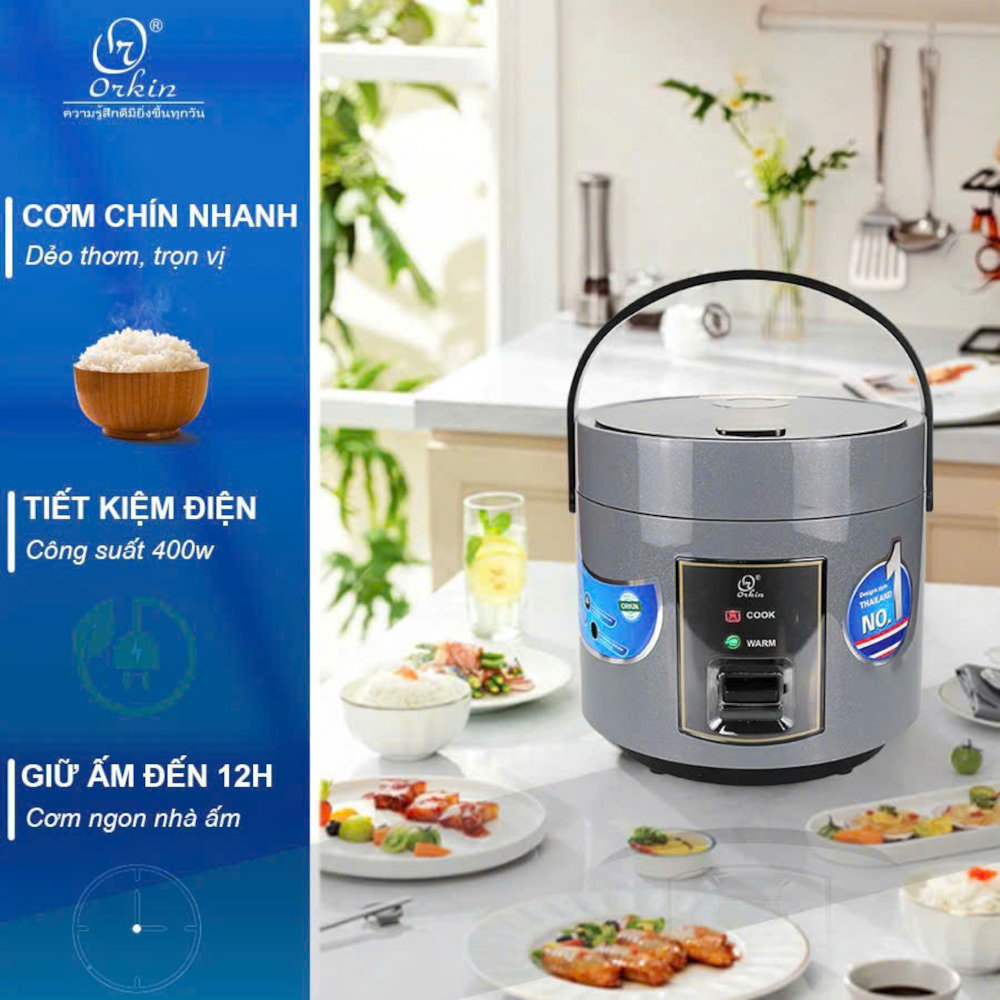 Nồi cơm điện Orkin Thái Lan OR-YD1L dung tích 1L, lòng phủ Ceramic giữ nhiệt tốt - Hàng chính hãng