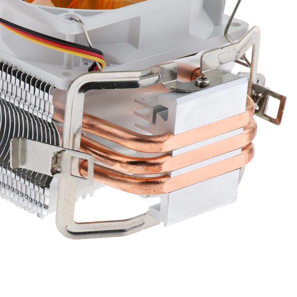 CPU Cooler 3 Heatpipe 9cm Fan for Intel, AMD, LGA 775/1366/1150/1151/1155/1156 Yellow