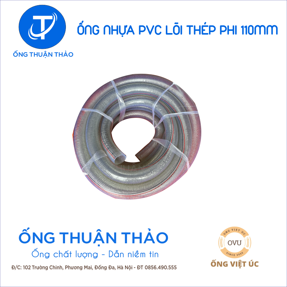 Ống Nhựa PVC Lõi Thép Phi 110mm CUỘN 30 MÉT- Hàng Nhập Khẩu