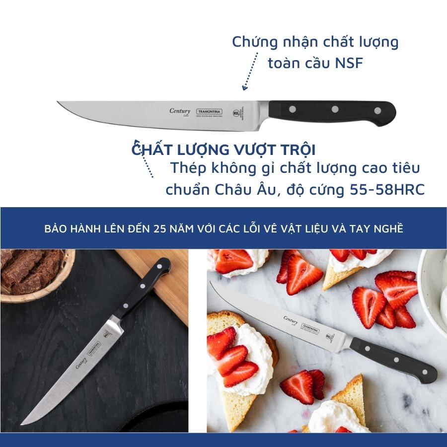 Dao Bếp Dao Phi Lê, Lọc Xương Cao Cấp Tramontina Lưỡi Dài 17cm Chất Liệu Thép Không Gỉ Siêu Sắc Bén Rèn Nguyên Khối Sản Xuất Tại Brazil Bảo Hành 25 Năm