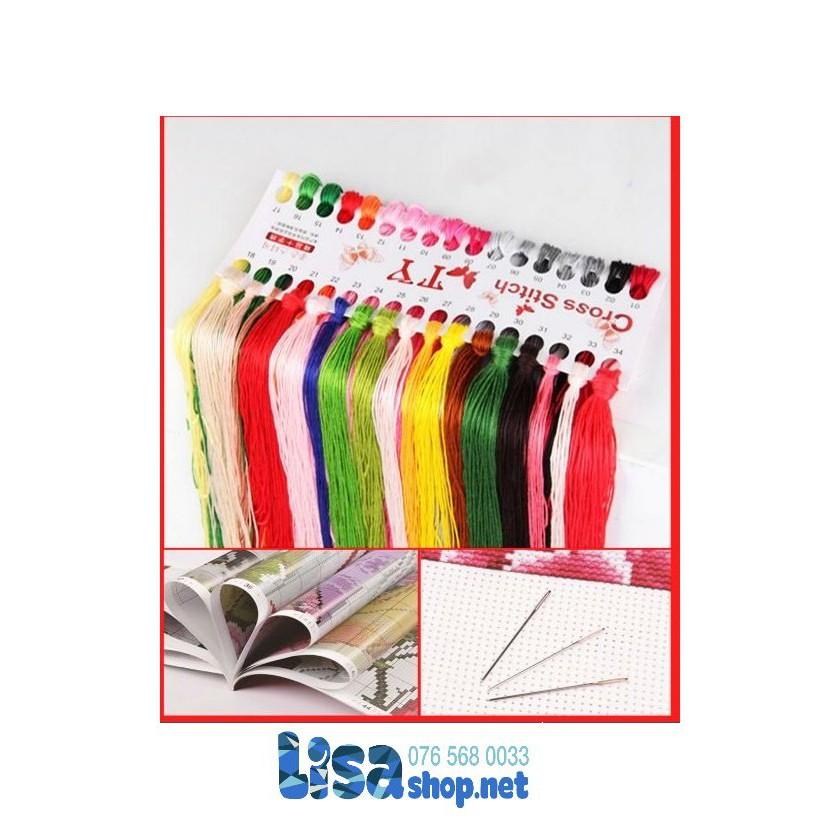 Tranh thêu chữ thập ĐỨC MẸ BỒNG CON 47x55cm chưa thêu lv3334