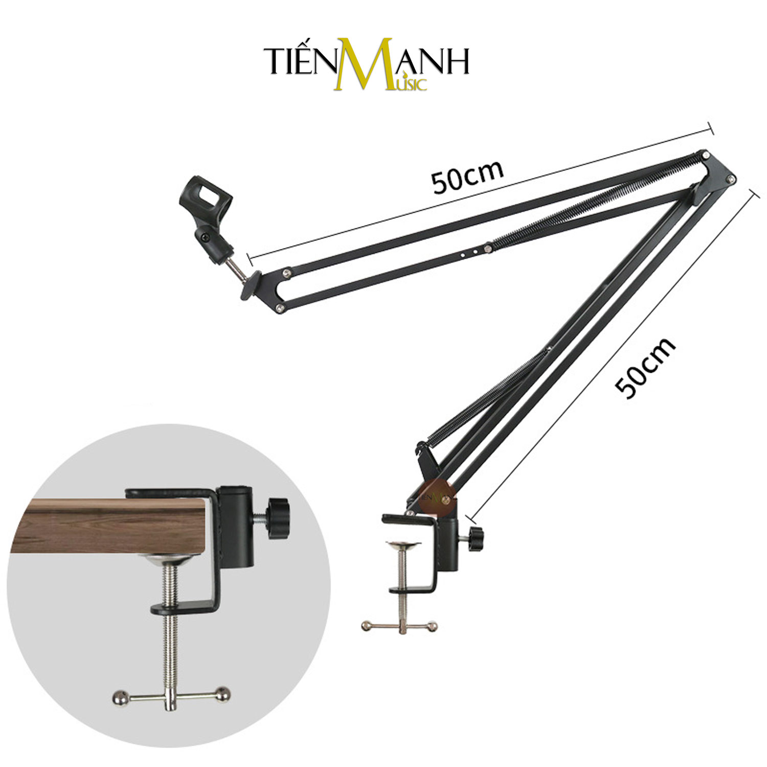 Chân Micro Kẹp Bàn Arm Dr.MIC NB39 (Cỡ Đại) - Giá đỡ đế Mic Stand NB-39 Microphone Thu Âm LiveStream Hàng Chính Hãng - Kèm Móng Gẩy DreamMaker