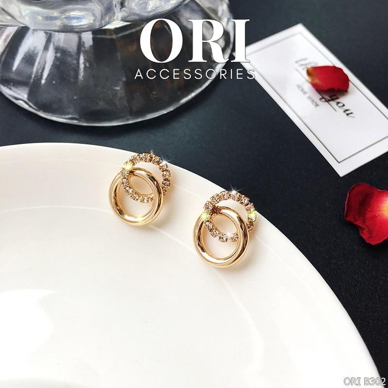 Bông tai nữ dáng nhỏ Basic Rings thời trang sang trọng ORI ACCESSORIES B302