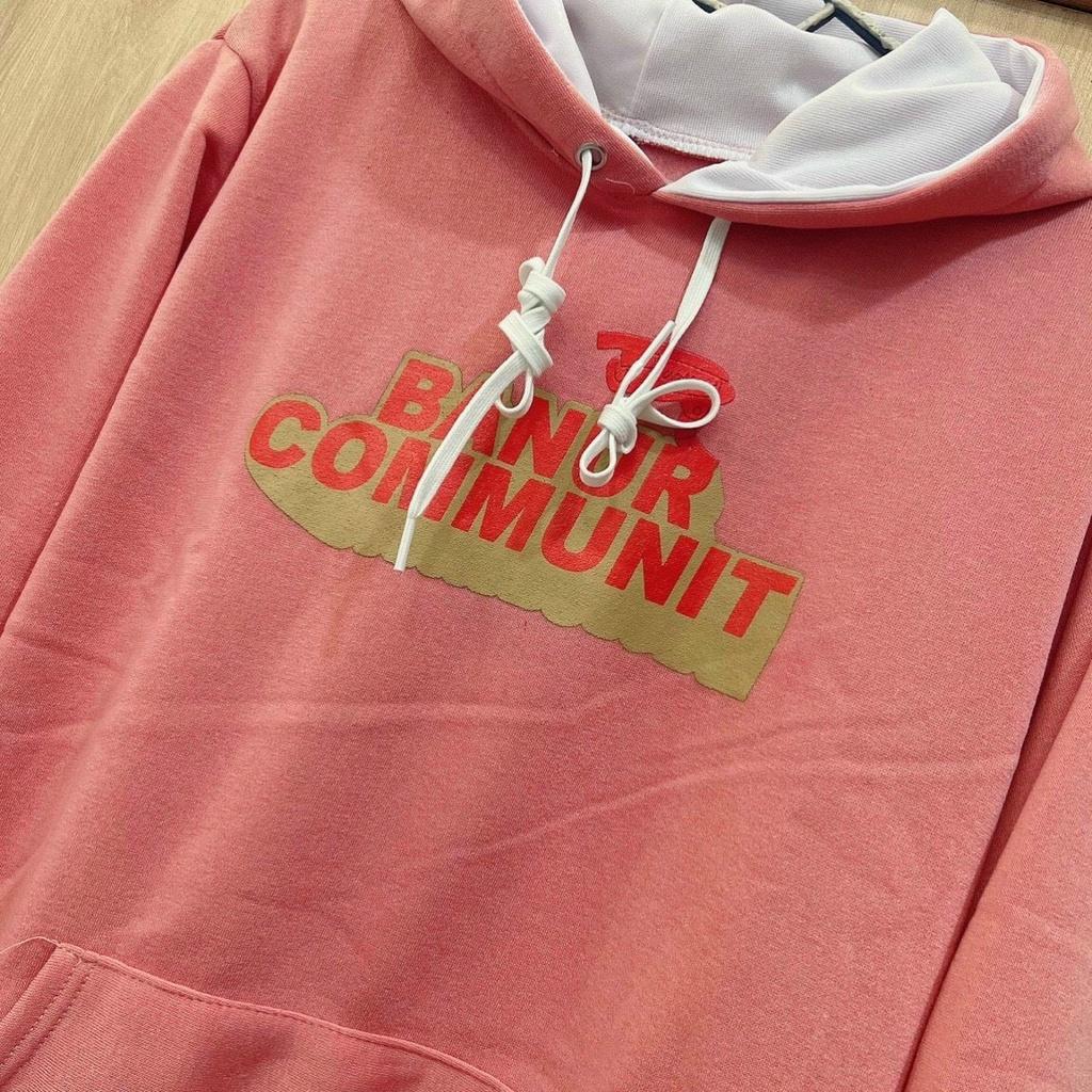 Áo Hoodie Nỉ Bông BANUR Nón 2 Lớp Form Rộng Nam Nữ Unisex Phong Cách Ulzzang