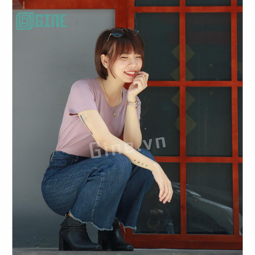 Áo thun nữ GINE STORE 100% cotton ngăn mùi, thoáng mát - Hồng ruốc