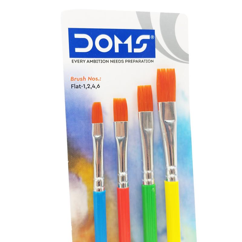 Bộ 4 Cây Cọ Vẽ Tổng Hợp Đầu Dẹp - DOMS Colormate 8340