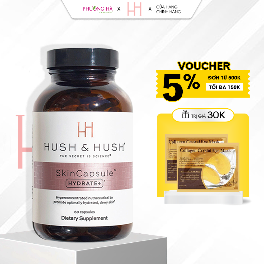 Viên Uống Cấp Ẩm, Căng Mọng Da Hush And Hush SkinCapsule Hydrate+ 60 viên