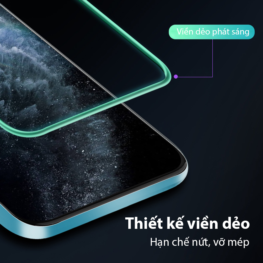 Kính Cường Lực Dạ Quang Phát Sáng Dành Cho iPhone 6/ 7/ 8/ 6 PLUS/ 7 PLUS/ 8 PLUS/ X / XS / XR / XS MAX /11/ 11 Pro / 11 Pro Max- Handtown- Hàng Chính Hãng