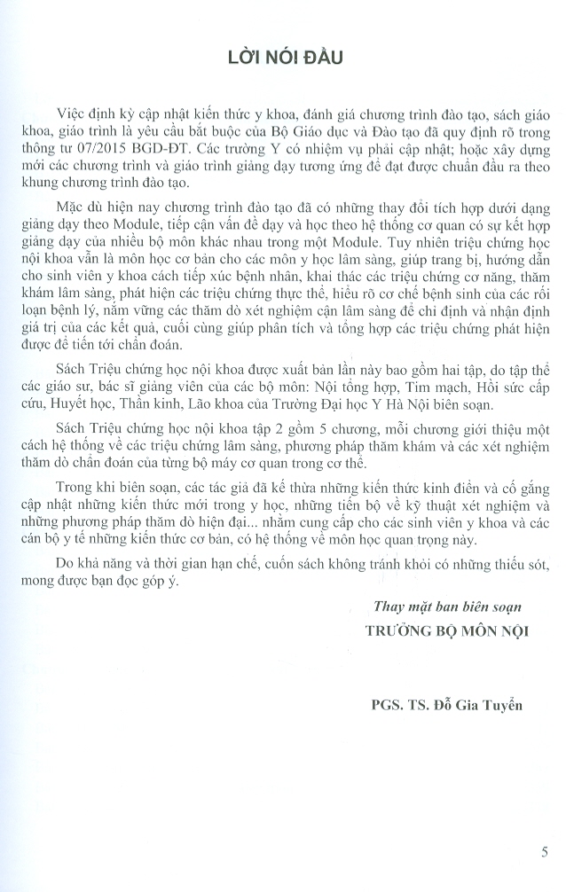 Triệu Chứng Học Nội Khoa - Tập 2 (Tái bản lần thứ ba có sửa chữa và bổ sung) - Bản in năm 2021