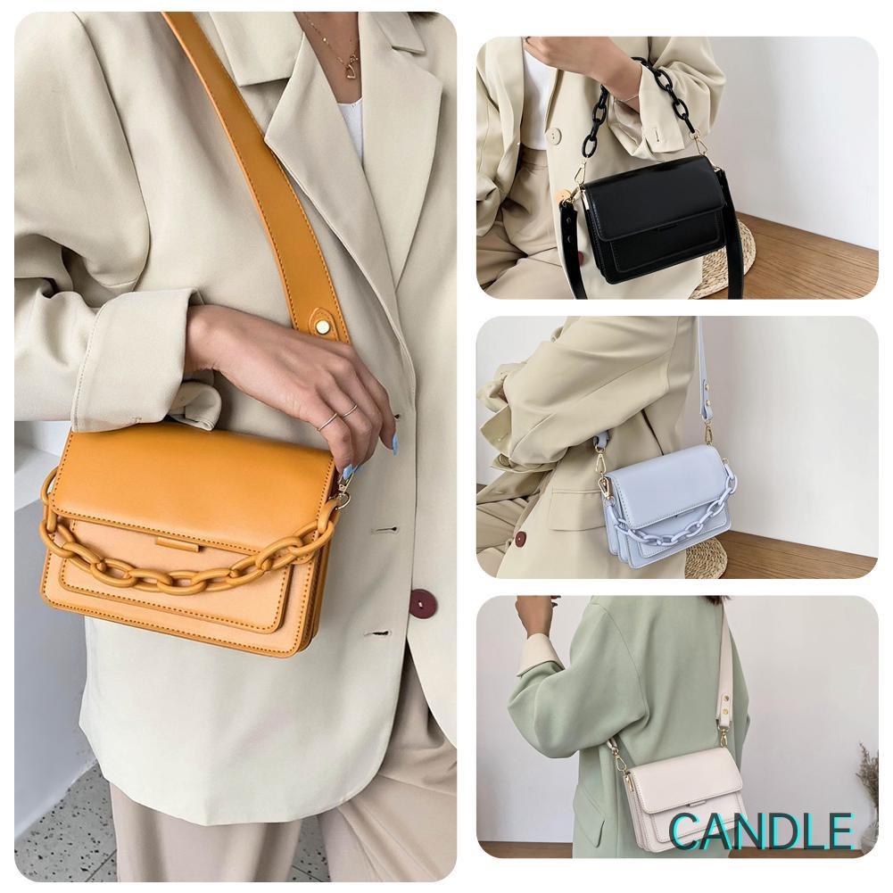 Túi Đeo Chéo Da Pu Màu Trơn Thời Trang Nữ Tính