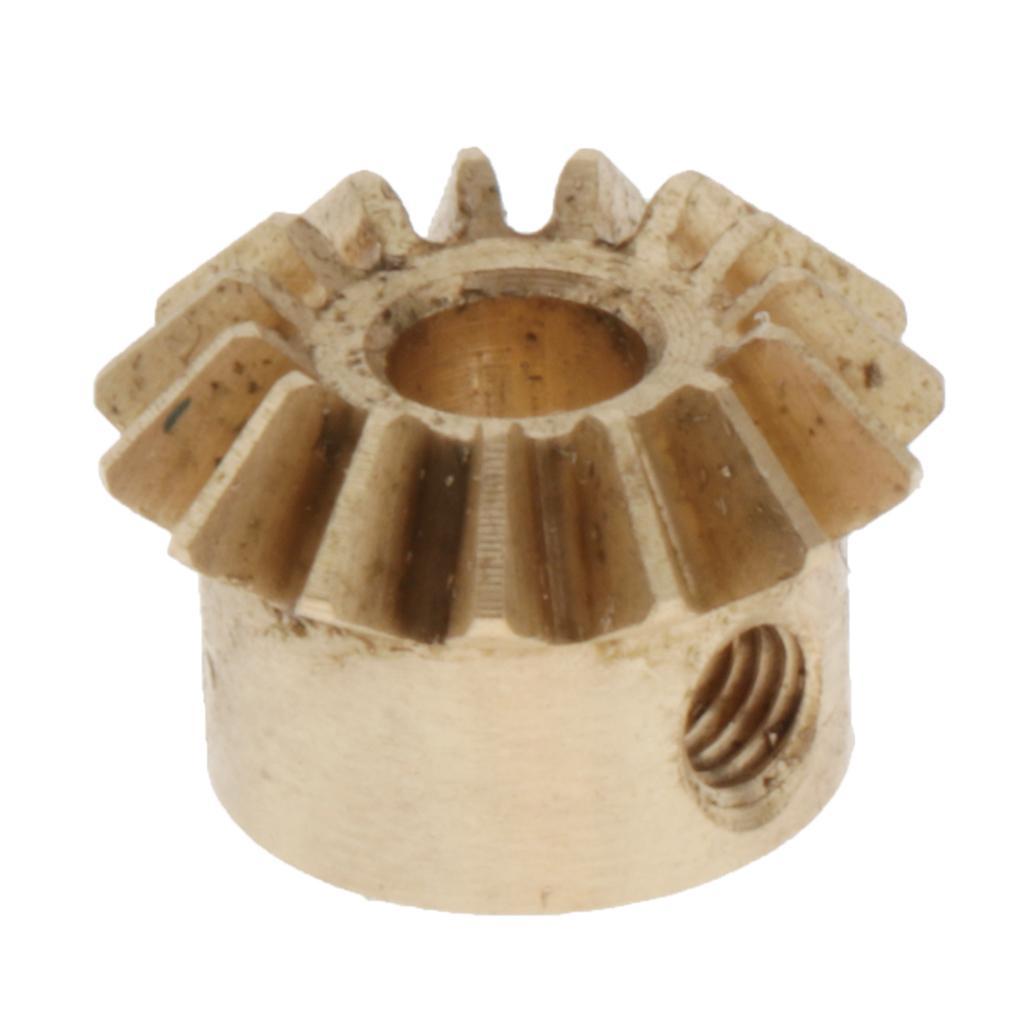 2 Pieces 0.8 Modulus Brass Bevel Gear 15 Tooth 3 to 6mm Diameter