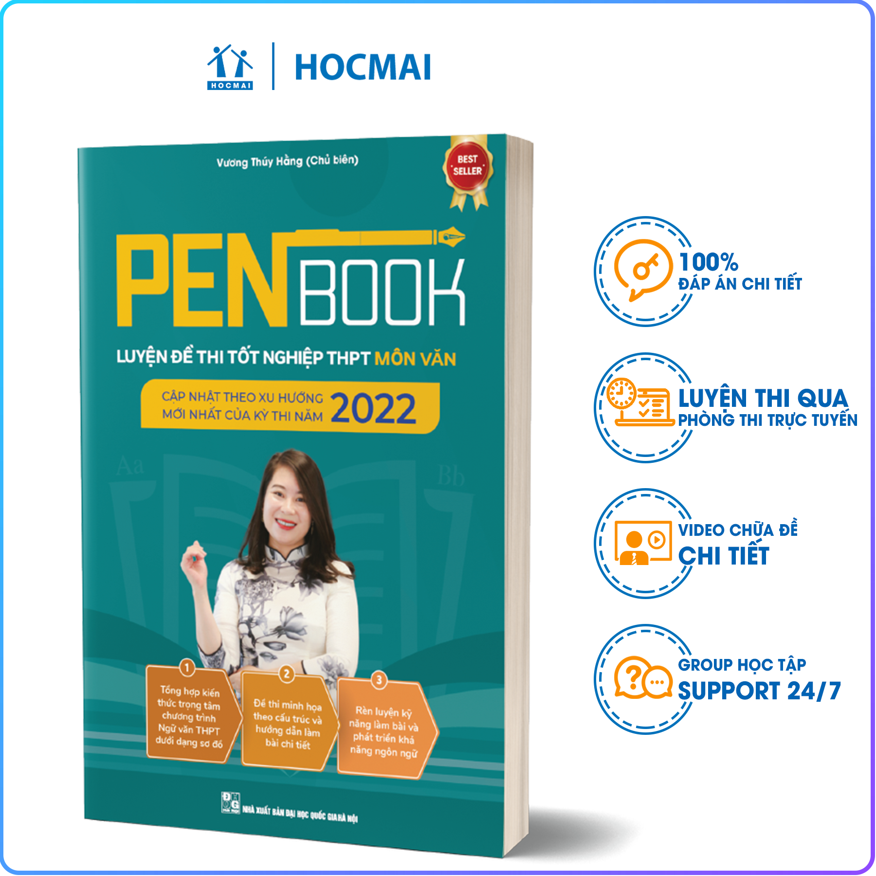 Combo khối D- PENBOOK Luyện đề thi Tốt nghiệp THPT - Bộ 3 môn Toán, Văn, Anh