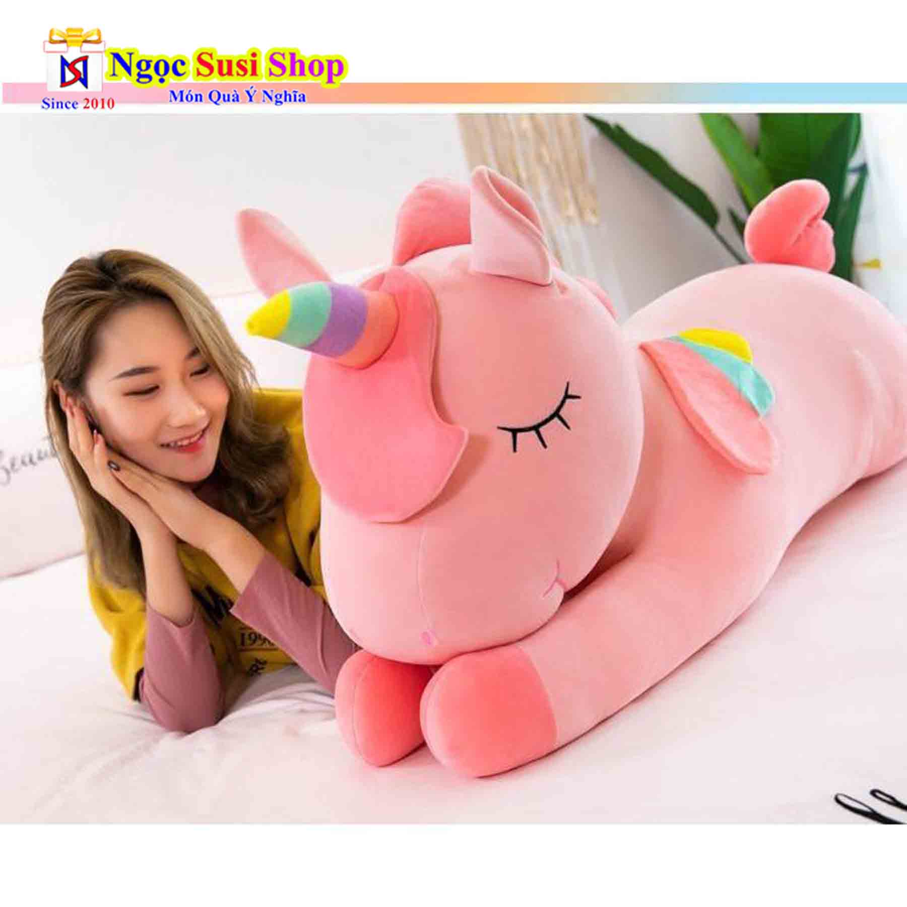 GỐI ÔM CON NGỰA PONY NGỰA KỲ LÂN KHỔNG LỒ SIÊU MỊN - THÚ BÔNG NGỰA KỲ LÂN