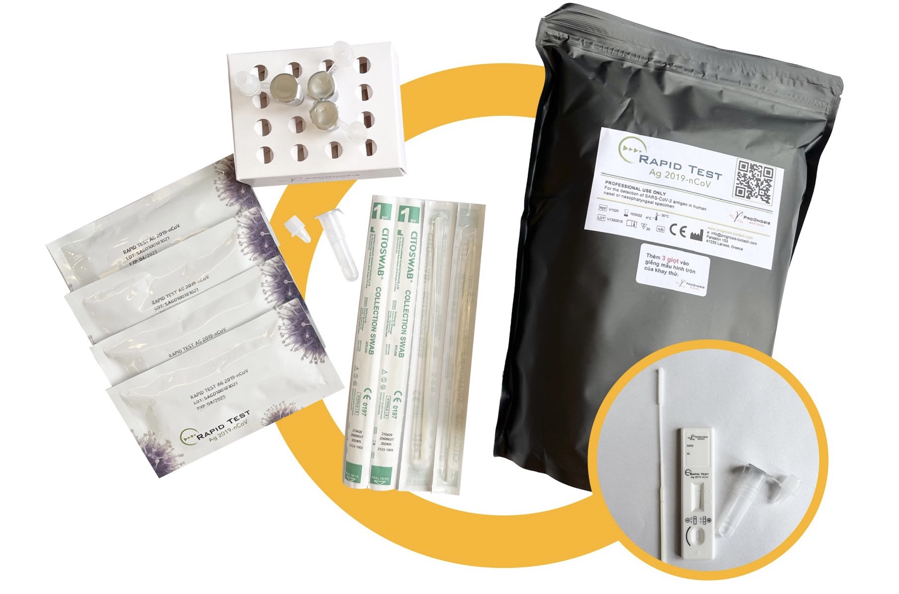 Bộ Kit Test - Xét Nghiệm Nhanh COVID-19 Rapid Test Ag 2019 nCoV- Hy Lạp