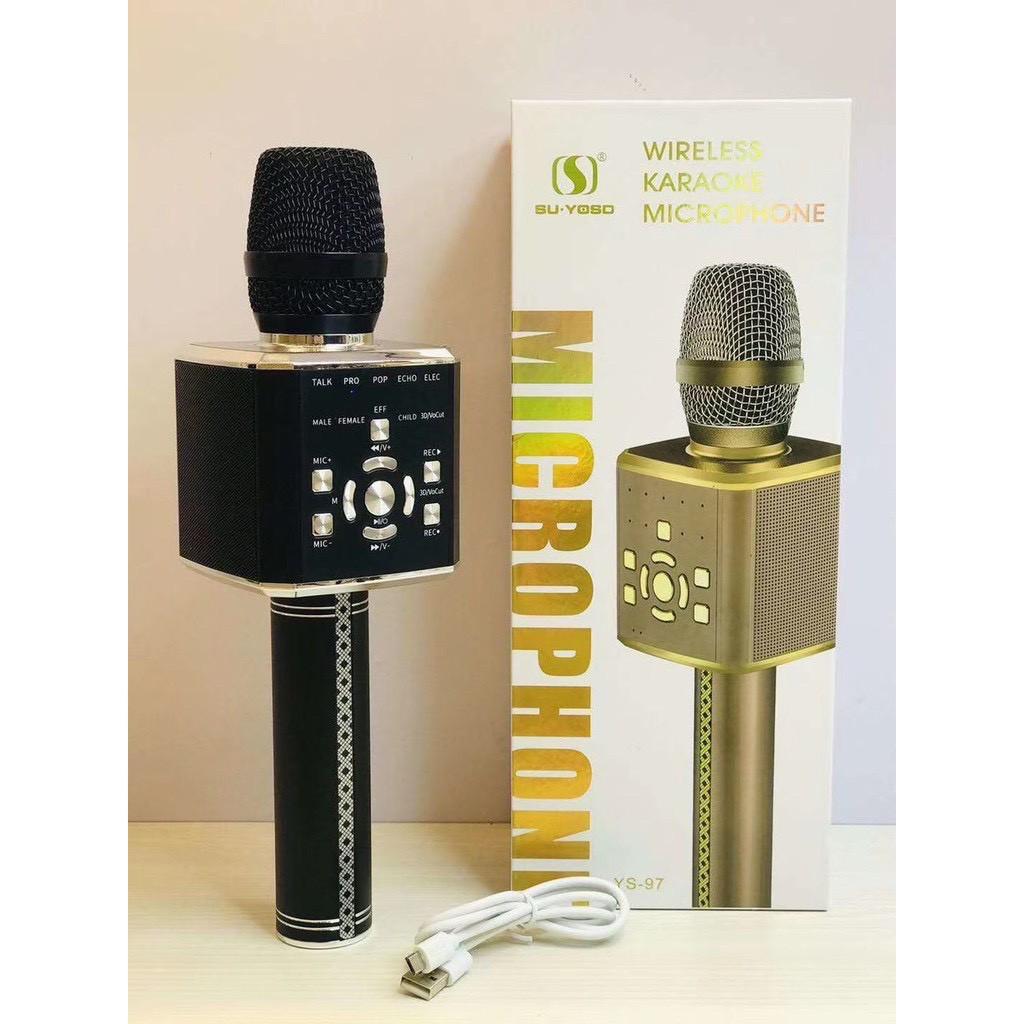 Micro Karaoke bluetooth YS 97 kết bluetooth Không Dây, Tích Hợp Loa Bass Dùng Hát Tại Nhà Hoặc Livetream