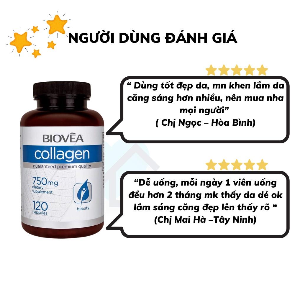 Viên Uống Biovea Collagen 750mg, Giúp Làm Đẹp Da, Đẹp Tóc, Móng, Tăng Sinh Collagen, Nhập Đức, 120 viên