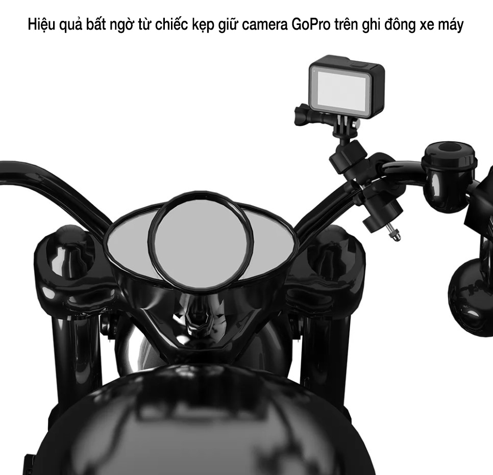 Kẹp Ghi Đông Telesin Cho GoPro, Sjcam, Yi Action, Osmo Action, Điện Thoại Trên xe đạp, xe máy, mô tô (Hàng Chính Hãng)