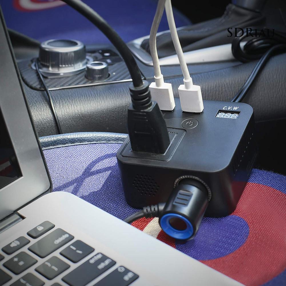 Bộ Chuyển Đổi Nguồn Điện Usb Qc3.0 150w 12v Sang Ac220V Cho Xe Hơi