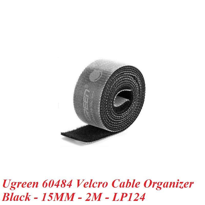 Ugreen UG60484LP124TK 2M cỡ 15mm băng dán Velcro màu đen ngang 1.5cm - HÀNG CHÍNH HÃNG