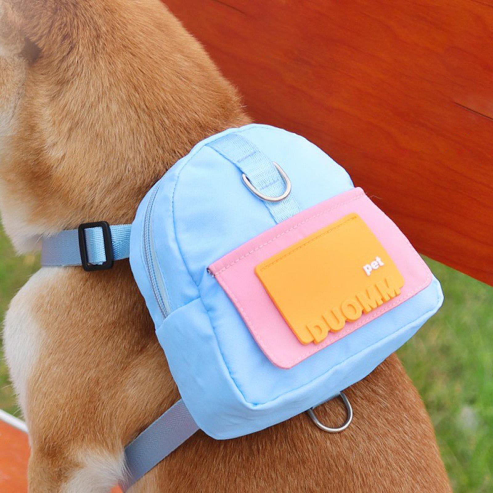 Dog Backpack Harness Dogs Puppy Bag with Harness Adjustable Puppy Dog Carriers with Leash for Daily Walking