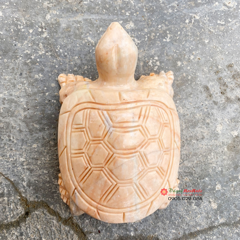 Tượng Rùa đá cà rốt 15cm đá Non Nước