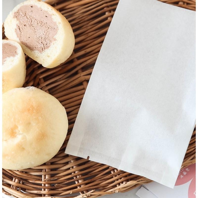 Túi giấy đựng bánh quy bánh mì trắng nhám set 50 túi 16.8*10.5+2.5 - J00068