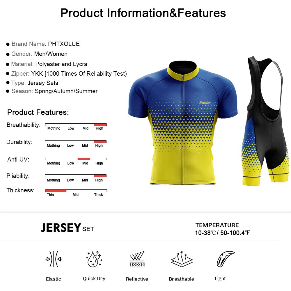 Phtxolue Pro Bộ Quần Áo Đạp Xe Nam Nữ Áo Đạp Xe Jersey Bộ Chống Tia UV Thoáng Khí Xe Đạp Mtb Núi Xe Đạp Mặc Bộ Quần Áo Đạp Xe Color: QY630-8 Size: XS